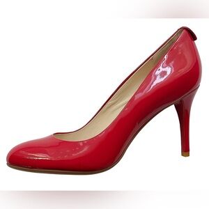 Michael Kors | Elegant Red Patent Genuine Leather Stiletto Heels with Flex Sole